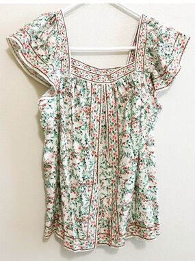 NWT Max Studio square neck floral print top